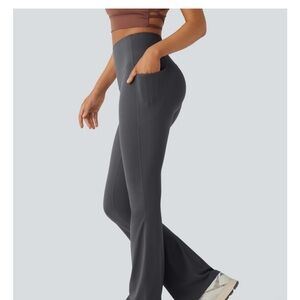 Athleta Salutaion Statch Flare Gray Pants.